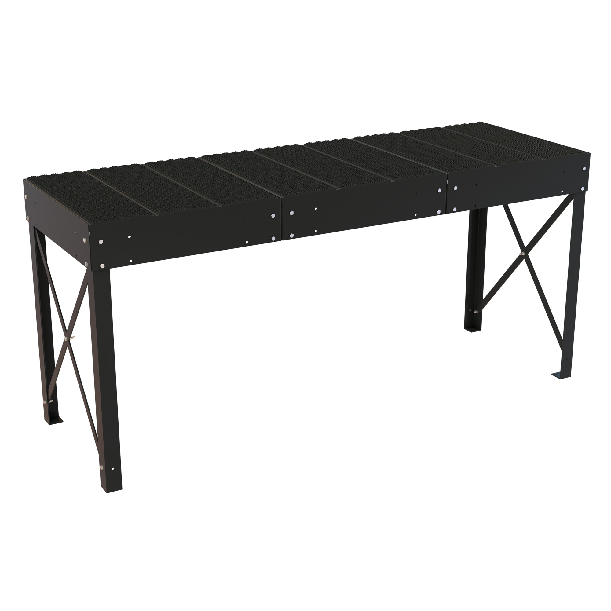 Vestil Steel Personnel Work Platform 60 In. Tall 36 In. x 108 In. Black